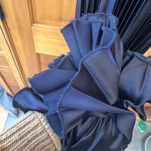 Vivian Satin Pleated Dress - Navy Blue - Size 10 - Try On Length - Picture 7 of 10